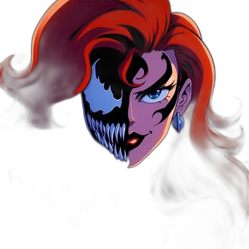 mask, face, hair, crown, concept art, comic book art, anime, cartoon transparent PNG cut-out