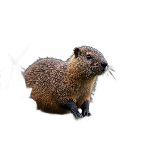 animal, creature, hat, staff, photorealistic, 3d render, concept art, european transparent PNG cut-out