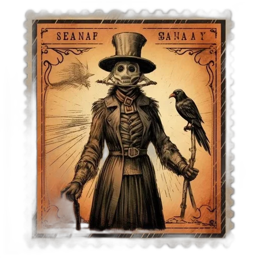 concept art, comic book art, figure, top, hat, long, coat, wearing transparent PNG cut-out