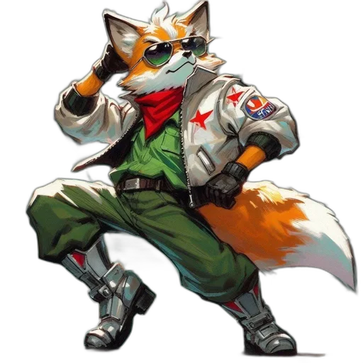 staff, jacket, weapon, animal, concept art, pixel art, comic book art, fantasy art transparent PNG cut-out