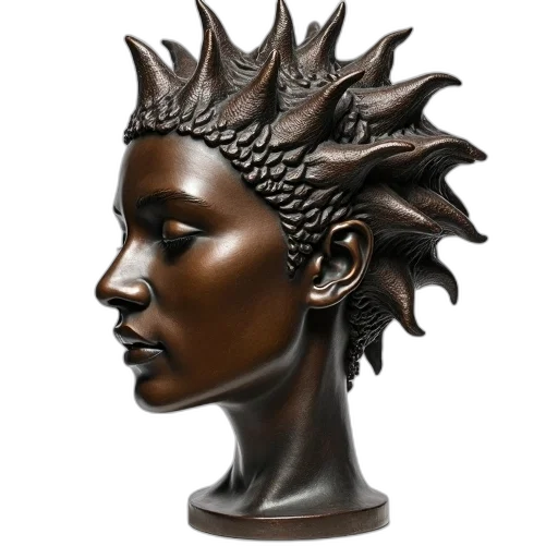 crown, jewelry, face, hair, photorealistic, 3d render, concept art, fantasy art transparent PNG cut-out