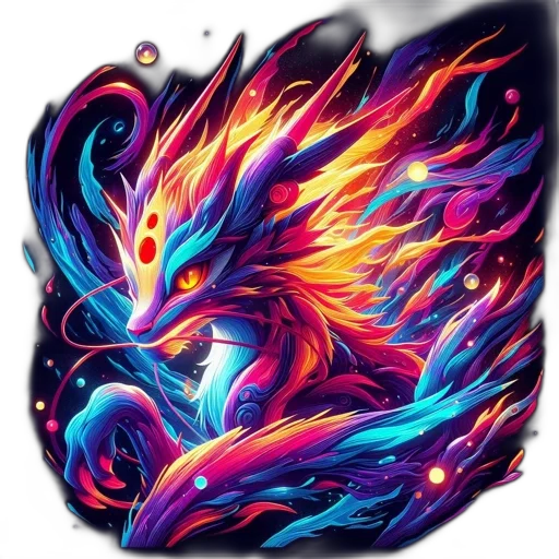 dragon, creature, staff, fantasy art, concept art, pixel art, fire, image transparent PNG cut-out