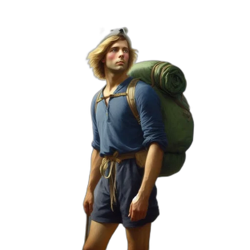 staff, hat, sword, jacket, concept art, oil painting, fantasy art, photorealistic transparent PNG cut-out