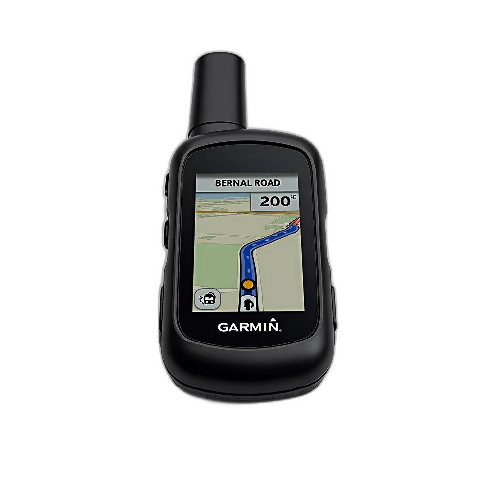 black, garmin, gps, device, strap, displayed, against, white transparent PNG cut-out