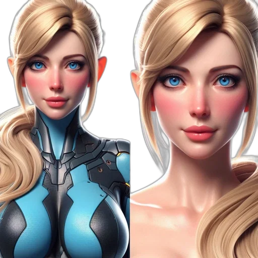 face, concept art, 3d render, fantasy art, photorealistic, blue, two, portraits transparent PNG cut-out