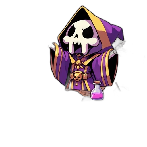 staff, weapon, mask, pixel art, concept art, fantasy art, 3d render, dark transparent PNG cut-out