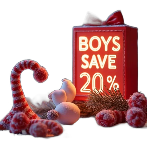 3d render, toys, black, friday transparent PNG cut-out