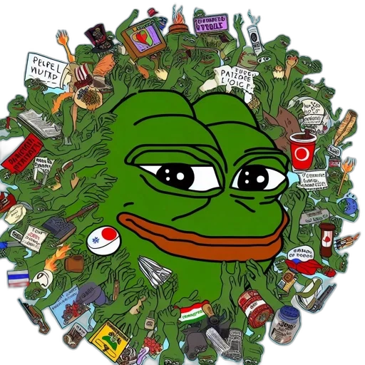 tree, weapon, satirical, illustration, features, large, smirking, frog transparent PNG cut-out