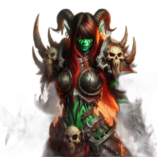 mask, concept art, fantasy art, green, green-skinned, warrior, red, hair transparent PNG cut-out