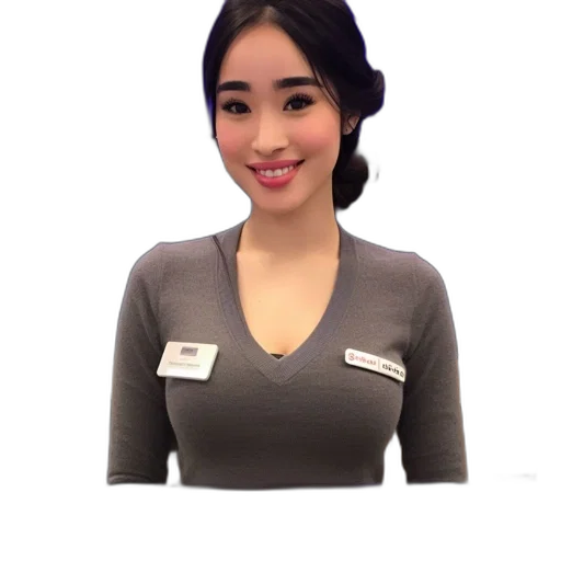staff, dress, robot, face, photorealistic, 3d render, cartoon, oil painting transparent PNG cut-out