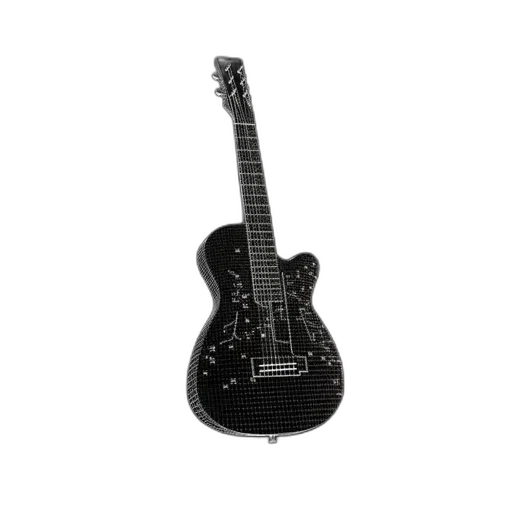 weapon, 3d render, wireframe, model, guitar, unique, shape, intricate transparent PNG cut-out