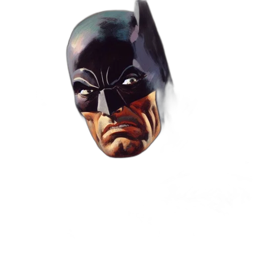 mask, face, weapon, comic book art, photorealistic, concept art, 3d render, batman transparent PNG cut-out