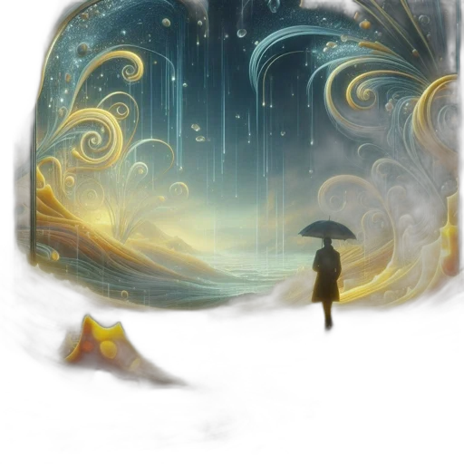 umbrella, hat, mask, dress, fantasy art, concept art, pixel art, watercolor transparent PNG cut-out