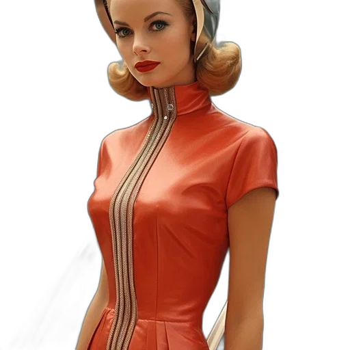 dress, 3d render, concept art, photorealistic, comic book art, woman, red, zipper transparent PNG cut-out