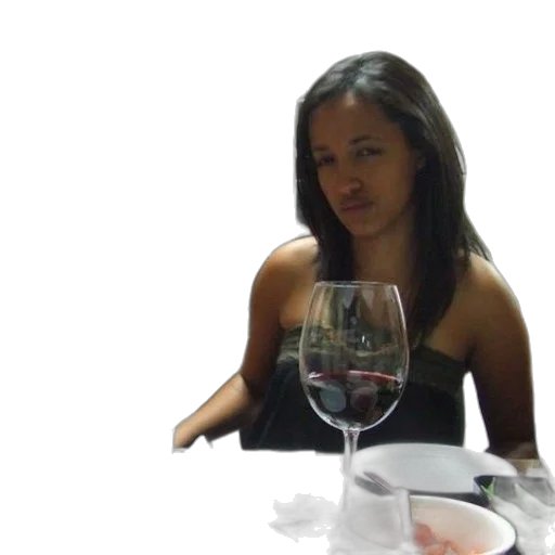 face, woman, sits, table, wine, glasses, cup, coffee transparent PNG cut-out