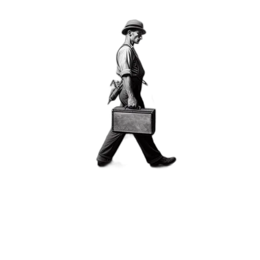 staff, hat, robot, jacket, pixel art, cartoon, concept art, 3d render transparent PNG cut-out