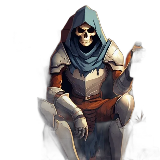 mask, staff, sword, face, concept art, fantasy art, pixel art, comic book art transparent PNG cut-out