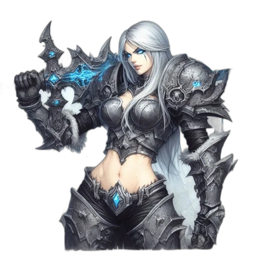 weapon, sword, fantasy art, concept art, comic book art, pixel art, monochrome, blue transparent PNG cut-out