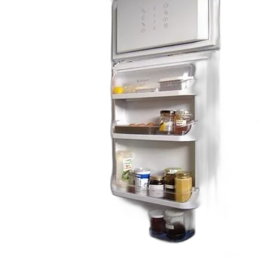 food, furniture, 3d render, open, refrigerator, filled, various, items transparent PNG cut-out