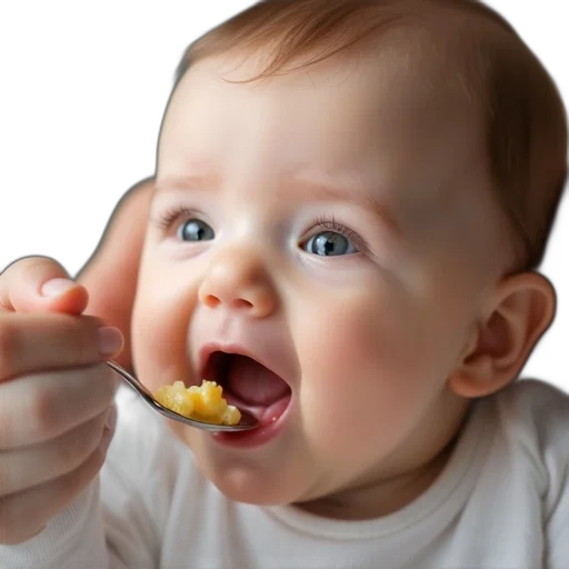 food, face, photorealistic, close-up, image, person, hands, feeding transparent PNG cut-out