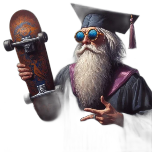 staff, hat, concept art, photorealistic, 3d render, fantasy art, elderly, man transparent PNG cut-out