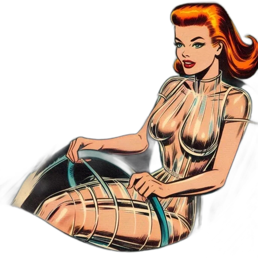 dress, jewelry, furniture, comic book art, cartoon, concept art, pixel art, woman transparent PNG cut-out