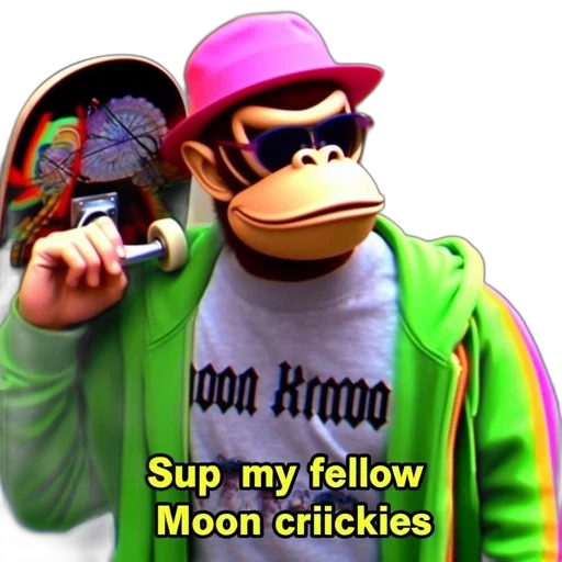 hat, mask, staff, creature, vaporwave, neon lights, monochrome, anime-style transparent PNG cut-out