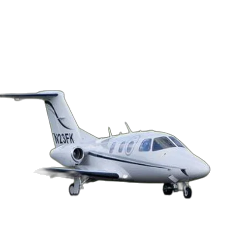 3d render, small, white, airplane, registration, number, n23fk, side transparent PNG cut-out