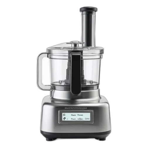 robot, sleek, modern, stainless, steel, food, processor, digital transparent PNG cut-out