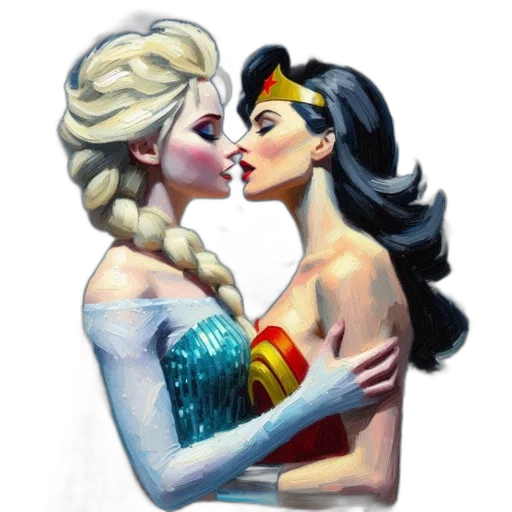 comic book art, fantasy art, concept art, pixel art, underwater, two, female, characters transparent PNG cut-out