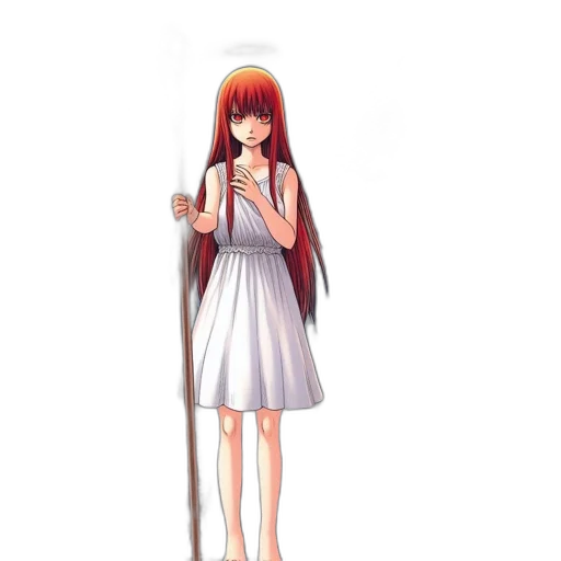 dress, staff, sword, weapon, pixel art, anime, concept art, cartoon transparent PNG cut-out