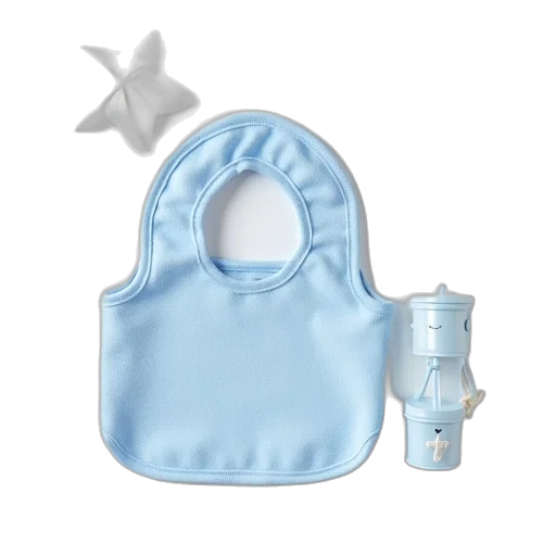 blue, white, bib, burpack transparent PNG cut-out