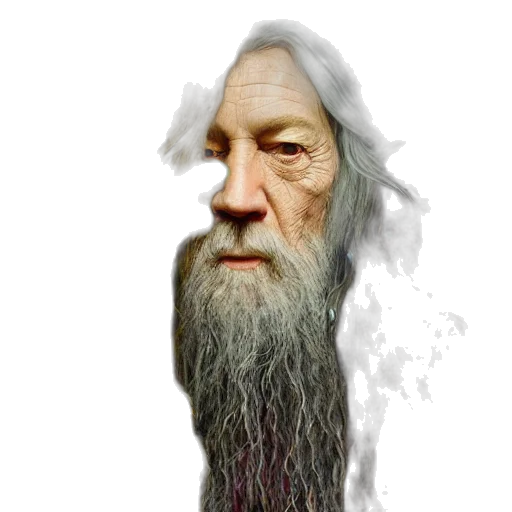 face, staff, creature, hair transparent PNG cut-out