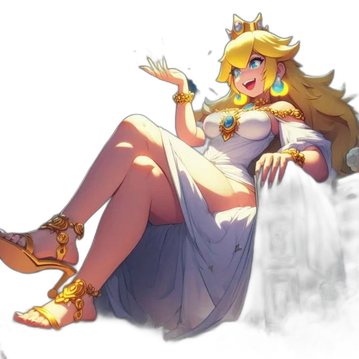 crown, dress, weapon, staff, concept art, pixel art, fantasy art, anime transparent PNG cut-out