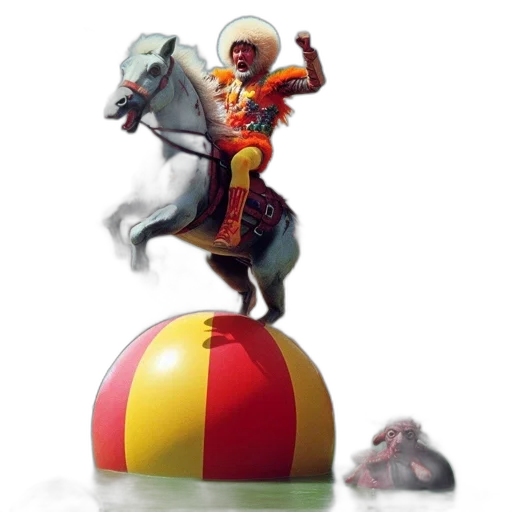 3d render, concept art, vivid, scene, circus, festival, features, rider transparent PNG cut-out