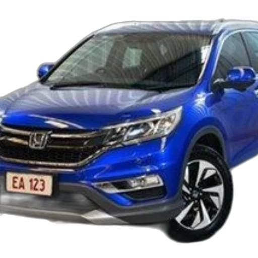 car, blue, honda, suv, 123, license, plate, parked transparent PNG cut-out