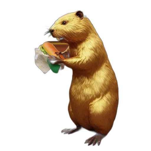 food, animal, concept art, pixel art, beaver, stands, inside, subway transparent PNG cut-out