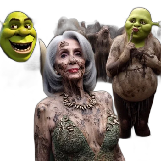 mask, creature, face, concept art, photorealistic, 3d render, elderly, woman transparent PNG cut-out