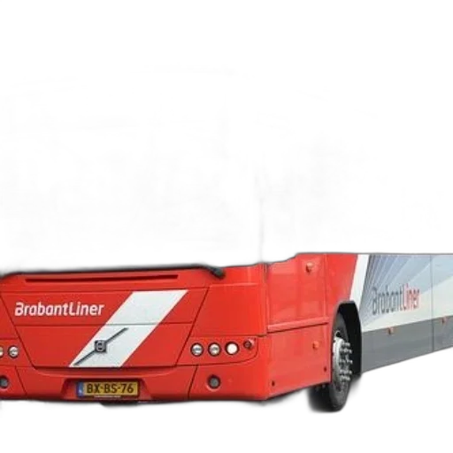 staff, concept art, 3d render, photorealistic, red, brabantliner, bus, route transparent PNG cut-out
