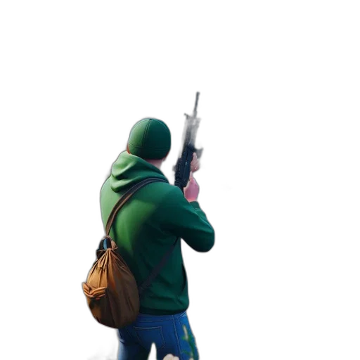 weapon, jacket, staff, sword, 3d render, concept art, pixel art, photorealistic transparent PNG cut-out