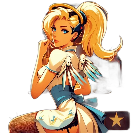staff, dress, cartoon, comic book art, concept art, pixel art, animated, female transparent PNG cut-out