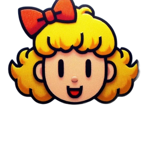 staff, face, hair, crown, pixel art, cartoon, anime, 3d render transparent PNG cut-out
