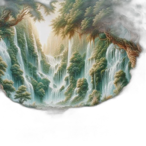 dragon, hair, tree, sword, fantasy art, concept art, oil painting, photorealistic transparent PNG cut-out