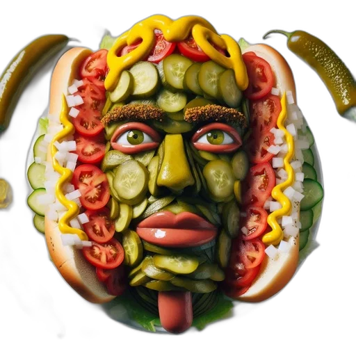 mask, face, food, crown, photorealistic, 3d render, concept art, fantasy art transparent PNG cut-out