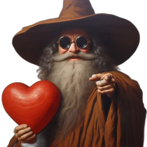 staff, hat, face, fantasy art, photorealistic, concept art, elderly, man transparent PNG cut-out