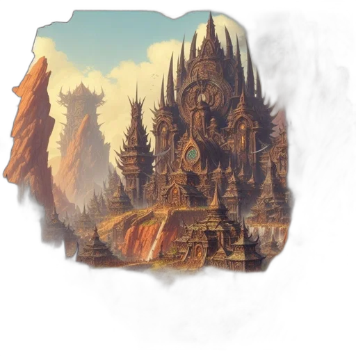 crown, dragon, staff, concept art, fantasy art, pixel art, 3d render, fog transparent PNG cut-out