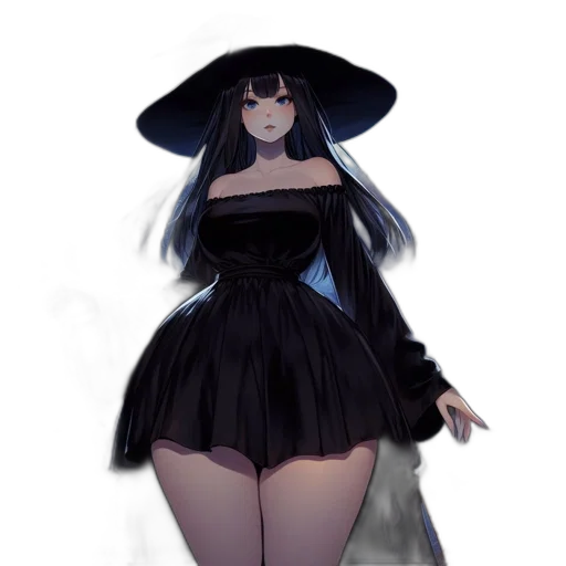 dress, hat, creature, staff, concept art, fantasy art, pixel art, anime transparent PNG cut-out