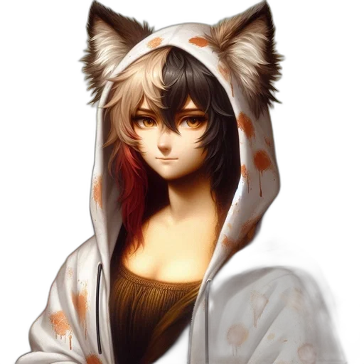 dress, fantasy art, pixel art, anime, concept art, monochrome, red, golden transparent PNG cut-out