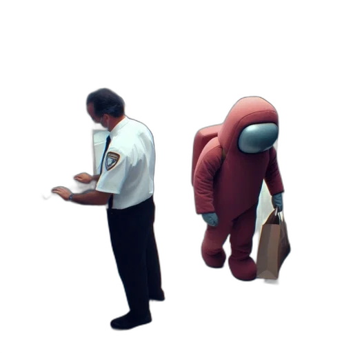 jacket, staff, mask, robot, concept art, 3d render, photorealistic, pixel art transparent PNG cut-out