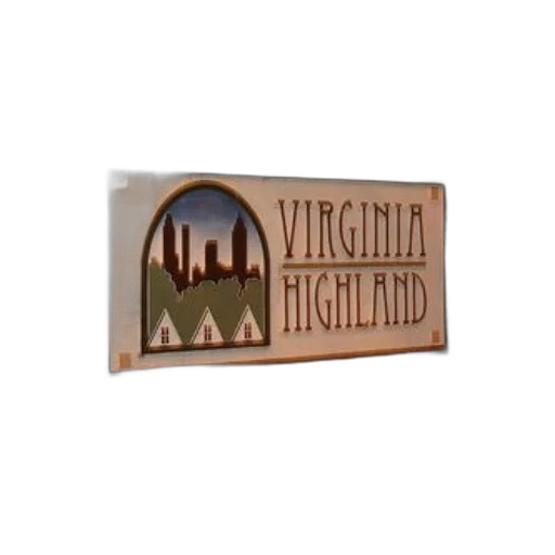 welcoming, sign, virginia, highland, features, cityscape, houses, warm transparent PNG cut-out